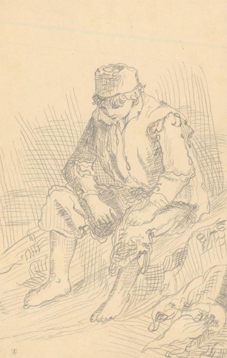 Thomas Barker of Bath (1769-1847) - Graphite Drawing, The Seated Boy