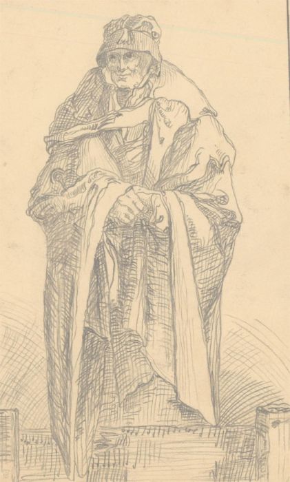 Thomas Barker of Bath (1769-1847) - Graphite Drawing, The Elderly Lady