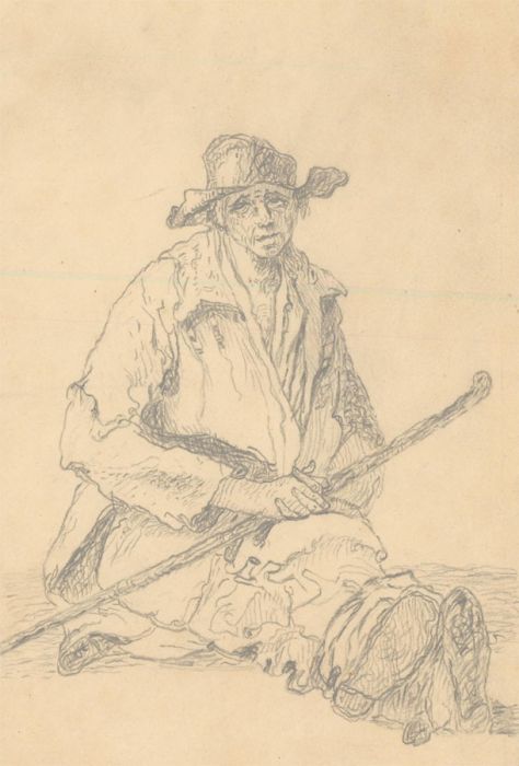 Thomas Barker of Bath (1769-1847) - Graphite Drawing, The Peasant