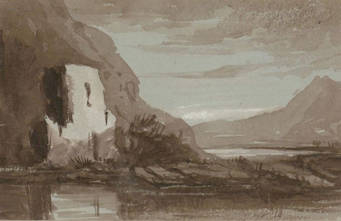 Lord Essex - Mid 19th Century Watercolour, Castle Landscape 
