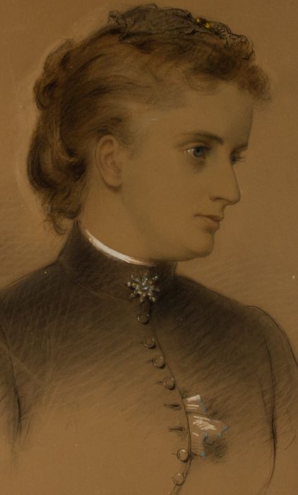 Amy Giampietri Butts (c.1850-c.1911) - 1880 Chalk Drawing, Portrait of a Lady