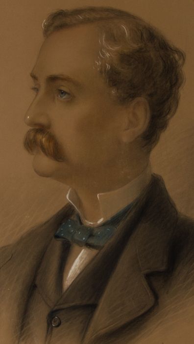 Amy Giampietri Butts (c.1850-c.1911) - 1888 Chalk Drawing, Portrait of a Man