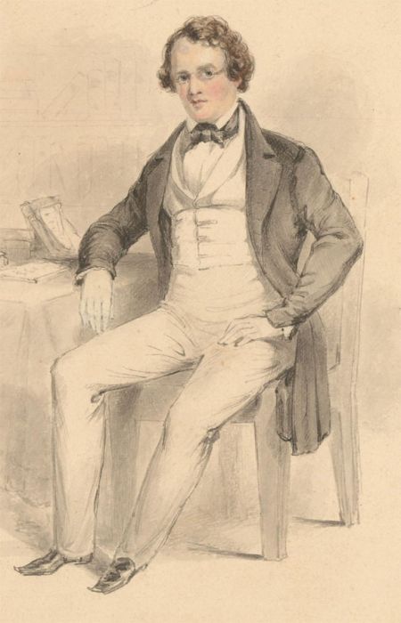 Mid 19th Century Watercolour - Victorian Gentleman
