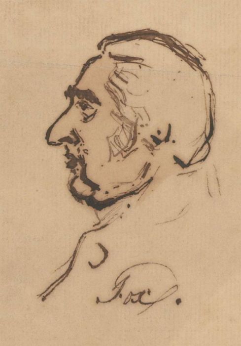 Early 19th Century Pen and Ink Drawing - Head Study of Charles James Fox