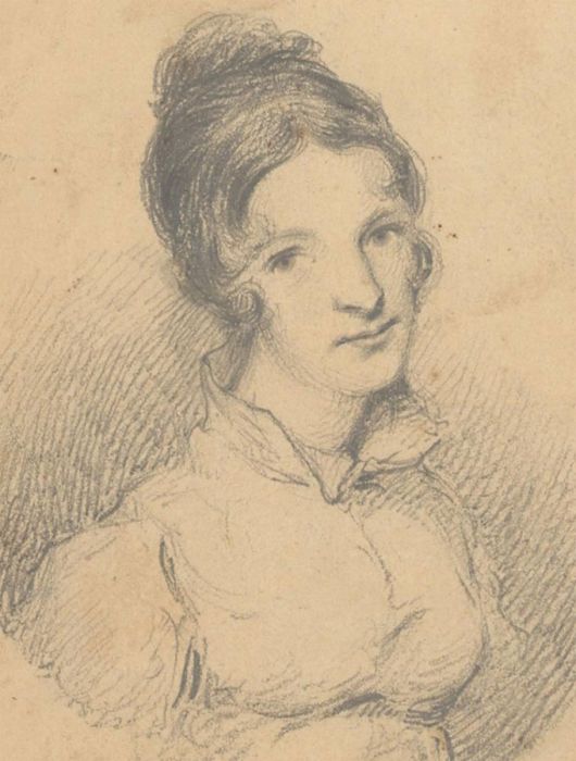 Early 19th Century Pen and Ink Drawing - The Regency Lady