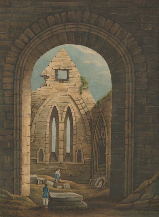 J.C.A. Marston - 1849 Watercolour, Ruins of the Abbey of Dungiven, Londonderry