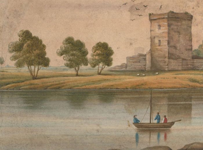 J.C.A. Marston - 1850 Watercolour, Lochleven Castle, Scotland