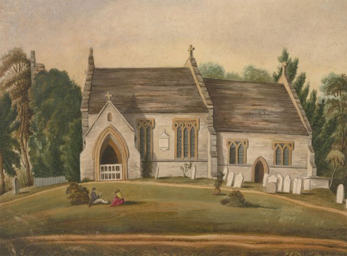 J.C.A. Marston - Mid 19th Century Watercolour, Gothic Chapel