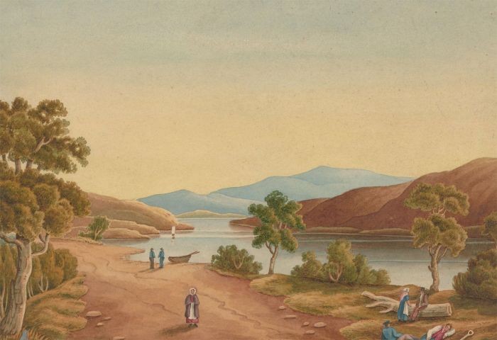 J.C.A. Marston - 1853 Watercolour, An Afternoon by the River