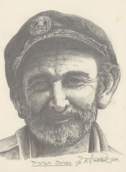 Audrey Pardoe - 1980 Graphite Drawing, Portrait of Tristan Jones