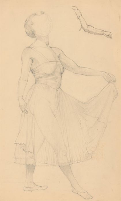 Mid 20th Century Graphite Drawing - The Dancer
