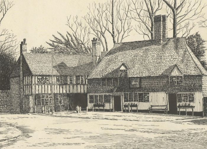 Early 20th Century Pen and Ink Drawing - White Hart Inn, Surrey