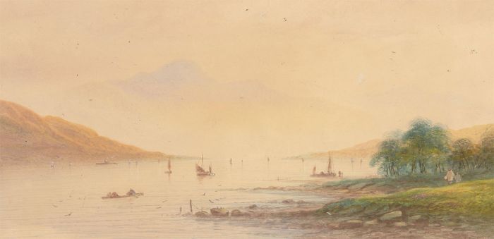 Lennard Lewis RA (1826-1913) - Late 19th Century Watercolour, Calm Coastal View