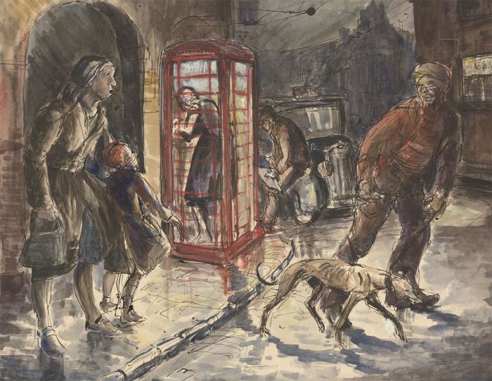 Jan Johnson - 20th Century Pen and Ink Drawing, London Street Scene