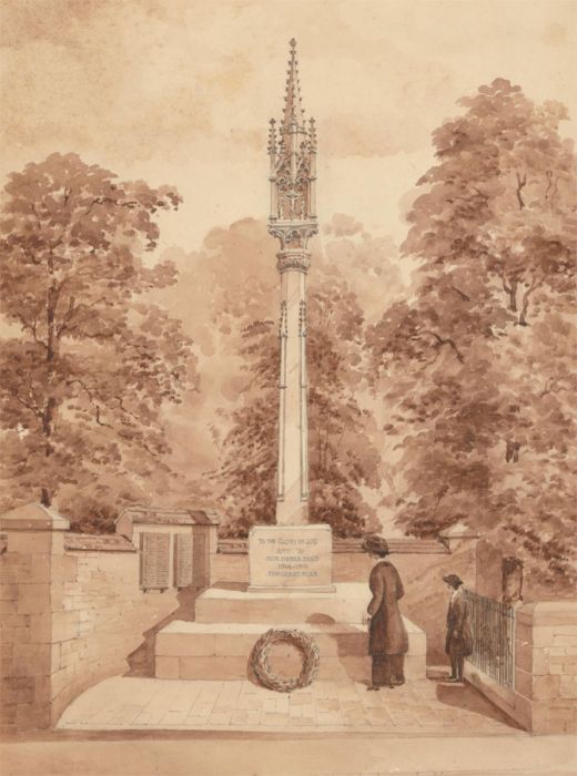 Charles T. Miles - 1921 Watercolour, War Memorial, Gillingham
