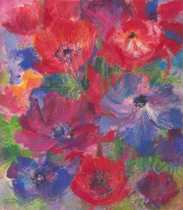John Ivor Stewart PPPS (1936-2018) - Contemporary Pastel, Pink, Purple, Red