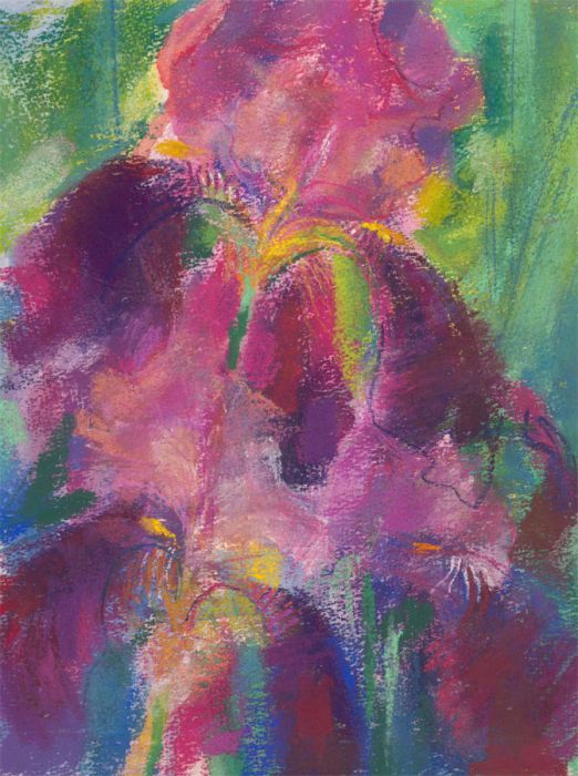 John Ivor Stewart PPPS (1936-2018) - Contemporary Pastel, Purple Flower II