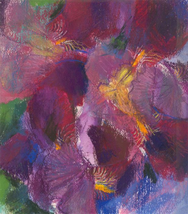 John Ivor Stewart PPPS (1936-2018) - Contemporary Pastel, Purple Blooms