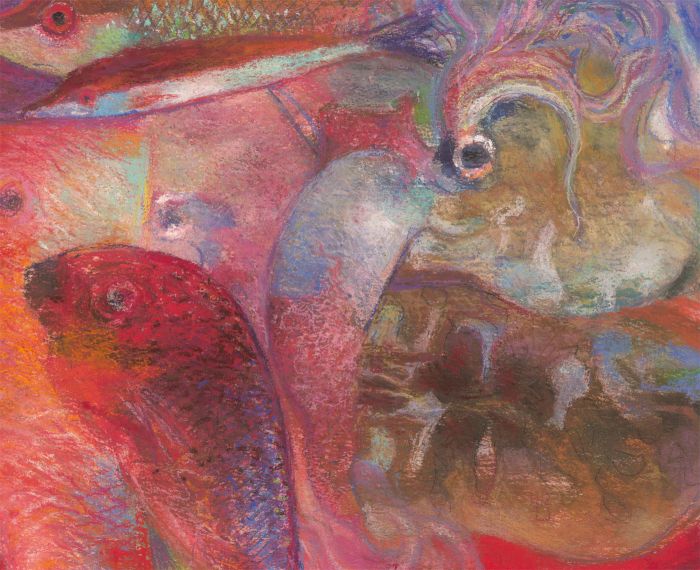 John Ivor Stewart PPPS (1936-2018) - Contemporary Pastel, Pink Fish