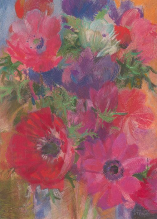 John Ivor Stewart PPPS (1936-2018) - Contemporary Pastel, Pink Flowers