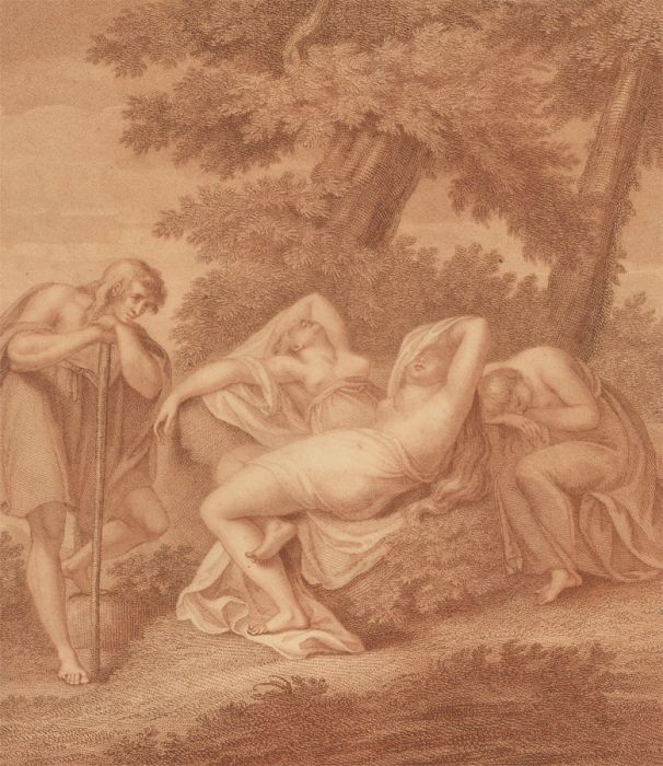 M. Bovi After I.B. Cipriani - 1809 Engraving, Cimone and Ifigenia