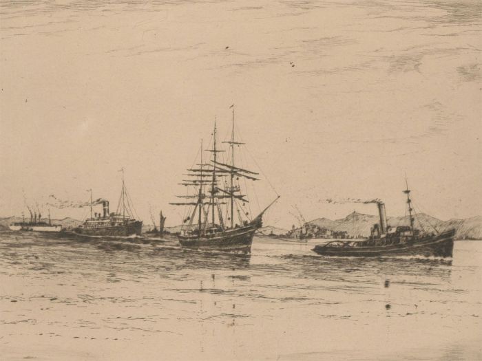Edgar James Mayberry (1887-1966) - Etching, Outward Bound, The Clyde