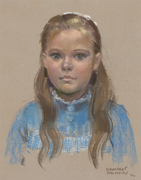 Margaret Palmer (b.1922) - 1972 Pastel, Portrait of a Young Girl