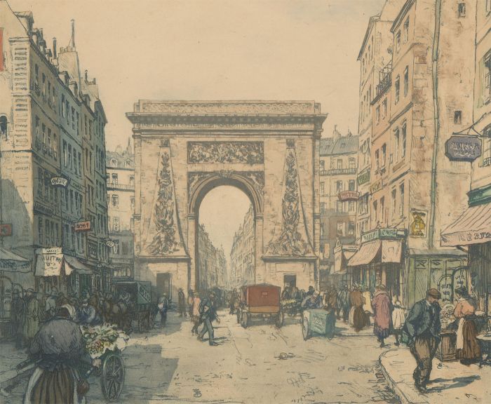Tavik Frantisek Simon (1877-1942) - Etching, Porte Saint-Denis, Paris