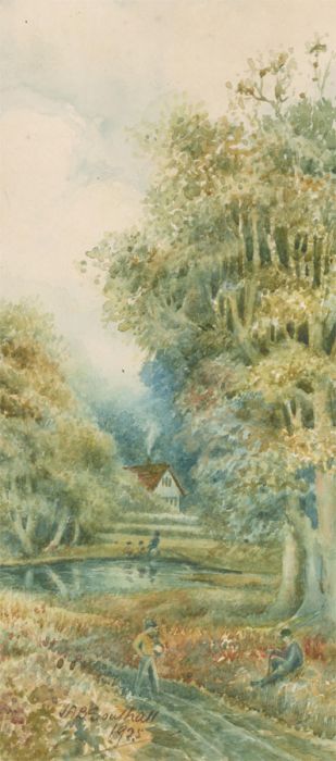 J.A.B. Southall - Signed 1925 Watercolour, Autumnal Landscape Scene