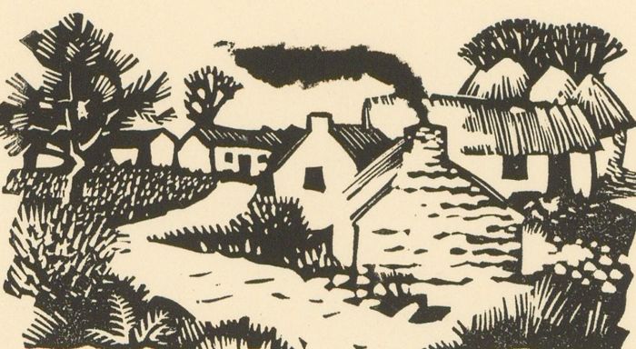 Robert Gordon Sellar (1920-2010) - Signed Contemporary Linoprint, Old Houses