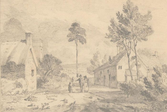 H. Trewman - 1840 Graphite Drawing, Llanhennock Church, Monmouthshire