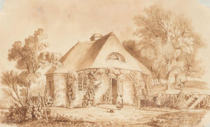 L.H. - 1838 Watercolour, Park Cottage