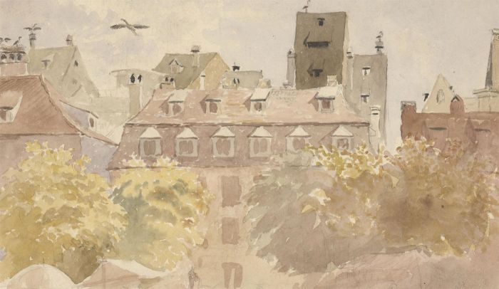 1877 Watercolour - August in Strasburg