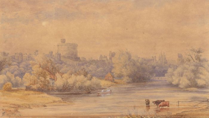 1874 Watercolour - View of Windsor Castle