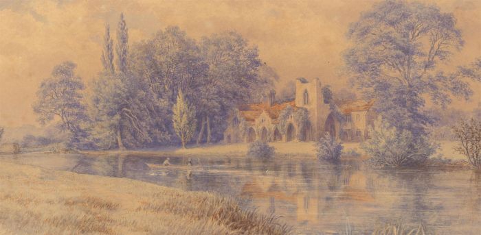 1871 Watercolour - River Reflections