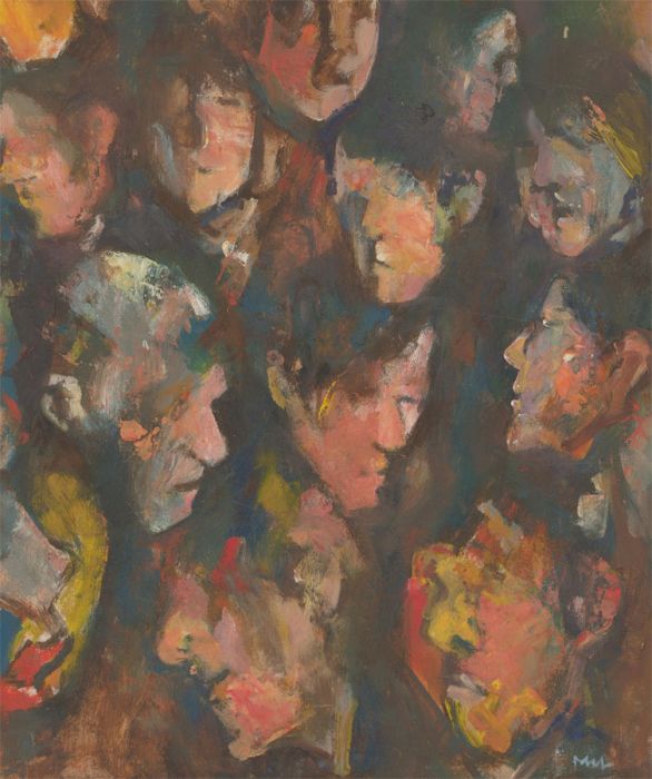 James McLernon (1935-2012) - Contemporary Oil, In the Crowd II