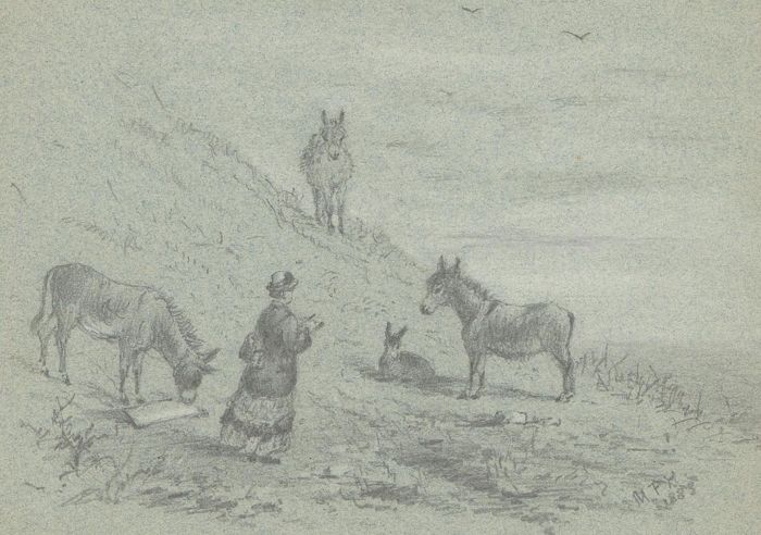 Margaret Forde Hancock - A Set of Four Late 19C Graphite Drawings, Horse Studies