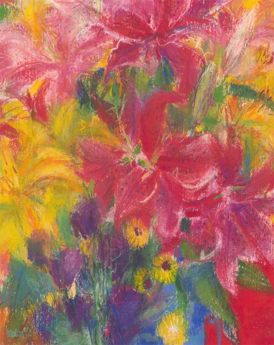 John Ivor Stewart PPPS (1936-2018) - Contemporary Pastel, Selection of Lilies