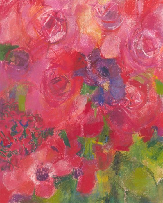John Ivor Stewart PPPS (1936-2018) - Contemporary Pastel, Pink & Purple Flowers