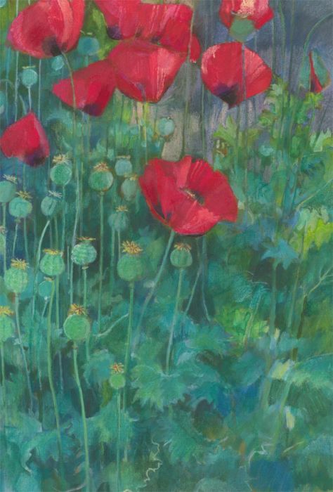 John Ivor Stewart PPPS (1936-2018) - Contemporary Pastel, Poppies