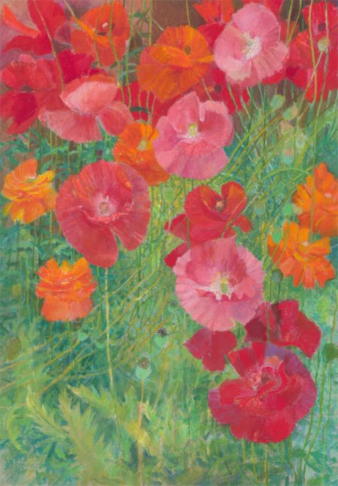 John Ivor Stewart PPPS (1936-2018) - Contemporary Pastel, Pink Kelmscott