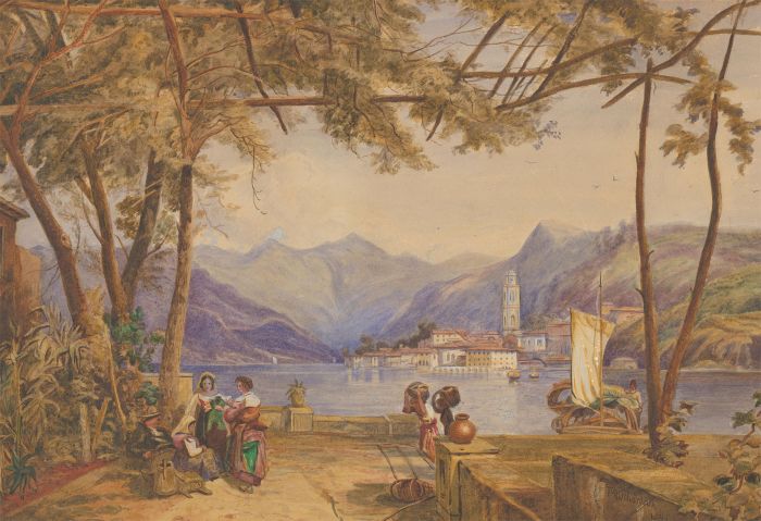 Thomas Miles Richardson Jnr. RWS (1813-1890) - 1841 Watercolour, Italian Lake
