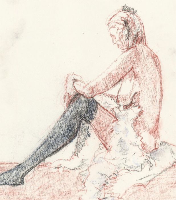 Ann Matthews - 20th Century Pastel, Dressing Female Figure