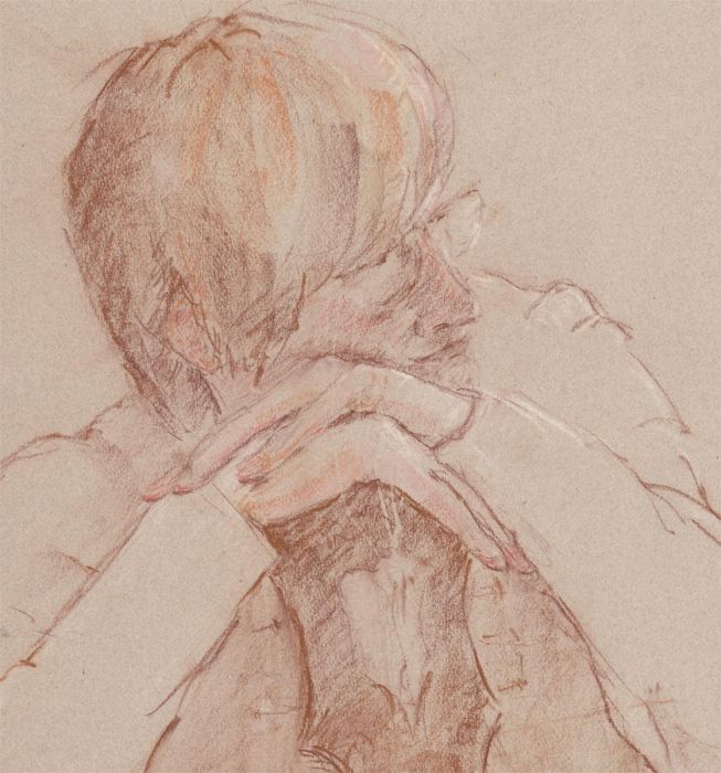 Ann Matthews - 20th Century Pastel, Study of a Lady with Glasses