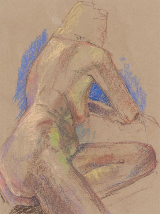Ann Matthews - 20th Century Pastel, Nude Study of a Blonde Lady
