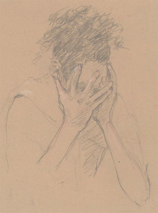 Ann Matthews - 20th Century Graphite Drawing, Woman in Despair