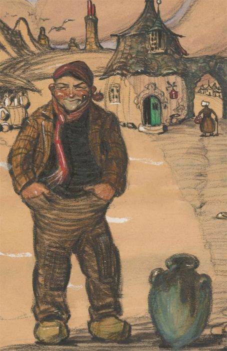 P.W.N.G - Late 19th Century Watercolour, Continental Village Scene