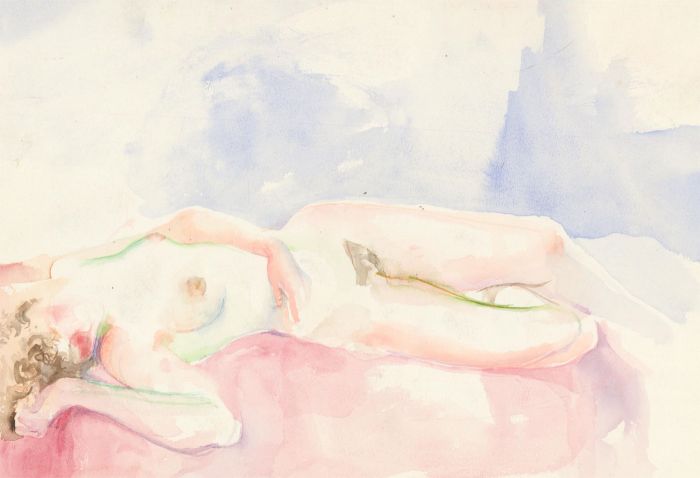 John Ivor Stewart PPPS (1936-2018) - 20th Century Watercolour, Nude Reclining