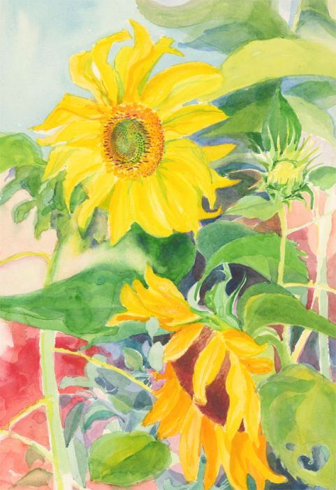 John Ivor Stewart PPPS (1936-2018) - 20th Century Watercolour, Sunflowers II