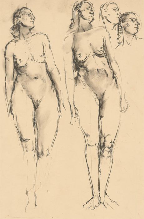 Nancy Audrey Liddiard - Early 20th Century Pen and Ink Drawing, Nude Study